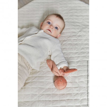 Hochet lapin Terracotta - Jouet d'éveil sensoriel pour bébé, - Kaloo