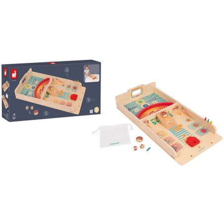 Jeu de palets -Jeu d'adresse rétro en bois pour enfant dès 6 ans - Janod