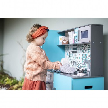 Cuisine moderne en bois Bleue Lagoon Janod