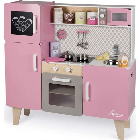 Cuisine en bois pour enfant Rose Macaron Janod