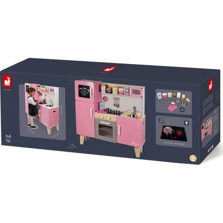 Cuisine en bois pour enfant Rose Macaron Janod