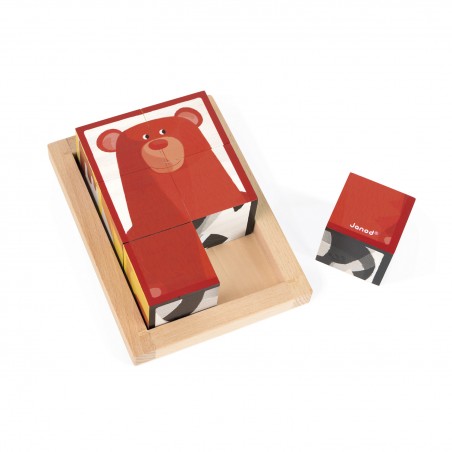 Puzzle 6 cubes - Animaux de la Forêt Zigolos - Jouet - Janod