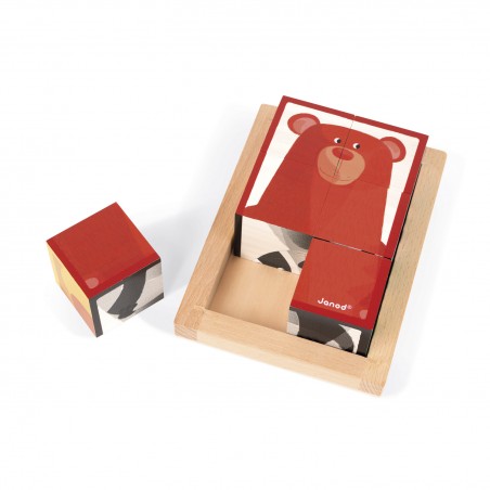 Puzzle 6 cubes - Animaux de la Forêt Zigolos - Jouet - Janod