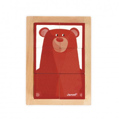 Puzzle 6 cubes - Animaux de la Forêt Zigolos - Jouet - Janod