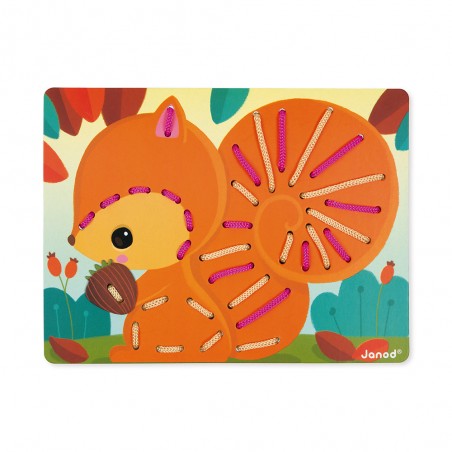 Cartes à lacer Animaux - Jeu de laçage - Janod