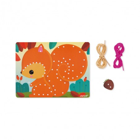 Cartes à lacer Animaux - Jeu de laçage - Janod