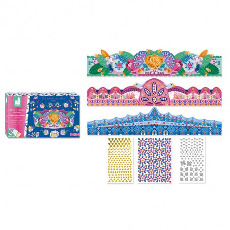 Kit Créatif - Strass et Stickers Couronnes : Sable, Paillettes, Dorure & Strass - Janod