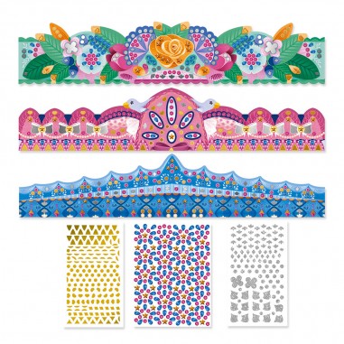 Kit Créatif - Strass et Stickers Couronnes : Sable, Paillettes, Dorure & Strass - Janod