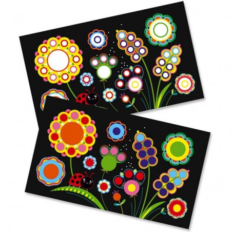Kit Créatif - Gommettes Rondes Printemps : Mosaïque & Gommettes - Janod