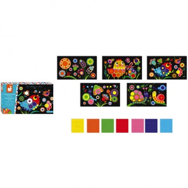 Kit Créatif - Gommettes Rondes Printemps : Mosaïque & Gommettes - Janod
