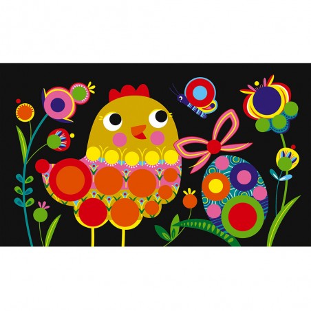Kit Créatif - Gommettes Rondes Printemps : Mosaïque & Gommettes - Janod