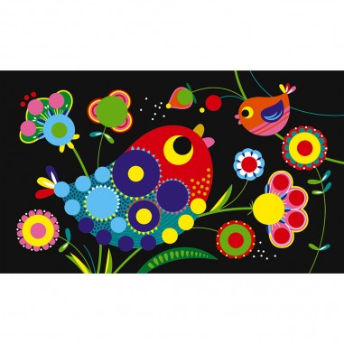 Kit Créatif - Gommettes Rondes Printemps : Mosaïque & Gommettes - Janod