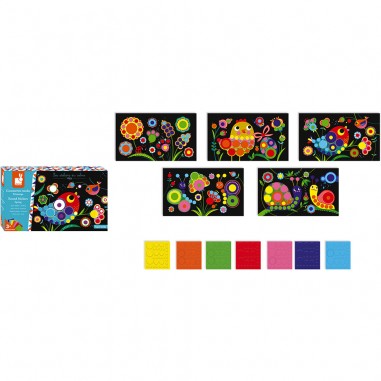 Kit Créatif - Gommettes Rondes Printemps : Mosaïque & Gommettes - Janod