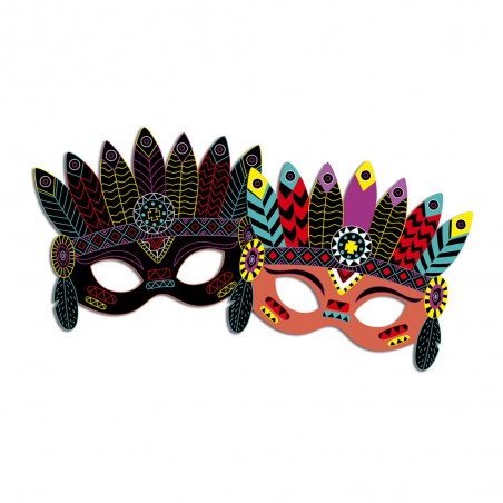 Kit Créatif - Scratch Art Masques De Fête : Cartes à gratter - Janod