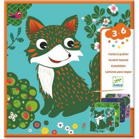 Carte à Gratter animaux de la forêt Djeco