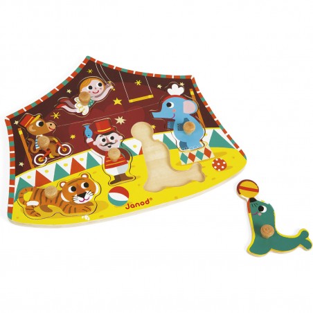 Puzzle Cirque des Etoiles 6 pièces : Puzzles en bois premier âge - Janod