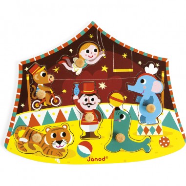 Puzzle Cirque des Etoiles 6 pièces : Puzzles en bois premier âge - Janod