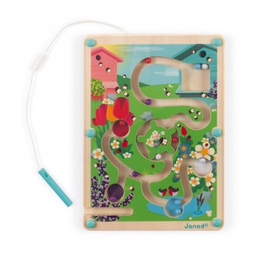 Labyrinthe magnétique avec billes - Jeu en bois pour enfant - Janod