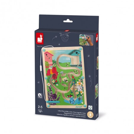 Labyrinthe magnétique avec billes - Jeu en bois pour enfant - Janod