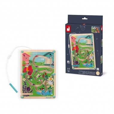 Labyrinthe magnétique avec billes - Jeu en bois pour enfant - Janod