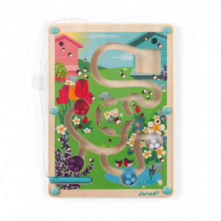 Labyrinthe magnétique avec billes - Jeu en bois pour enfant - Janod