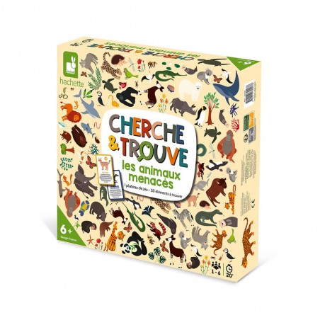 Cherche et trouve Animaux menacés - Jeu de société enfant - Janod