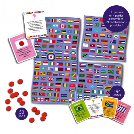 Cherche et trouve Les drapeaux - Jeu de société enfant - Janod