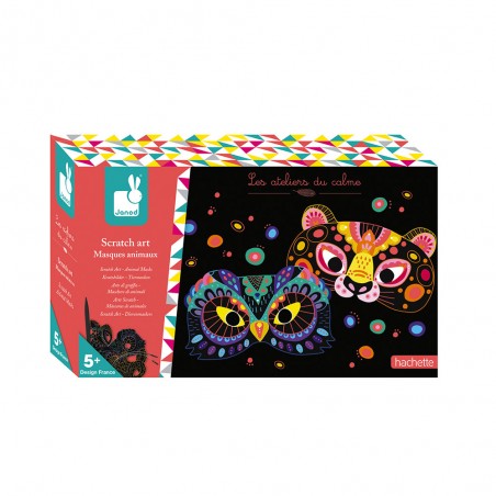 Scratch Art Masques et Lunettes Animaux : Loisirs créatifs - Janod