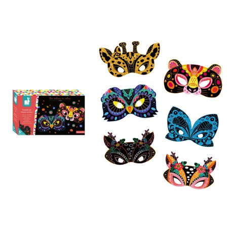 Scratch Art Masques et Lunettes Animaux : Loisirs créatifs - Janod