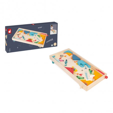 Flipper en bois - Jeu d'adresse rétro pour enfant dès 5 ans - Janod