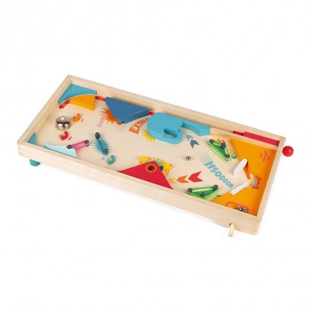 Flipper en bois - Jeu d'adresse rétro pour enfant dès 5 ans - Janod