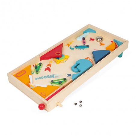 Flipper en bois - Jeu d'adresse rétro pour enfant dès 5 ans - Janod