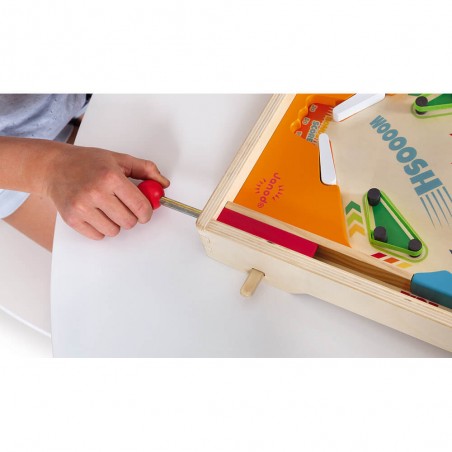 Flipper en bois - Jeu d'adresse rétro pour enfant dès 5 ans - Janod