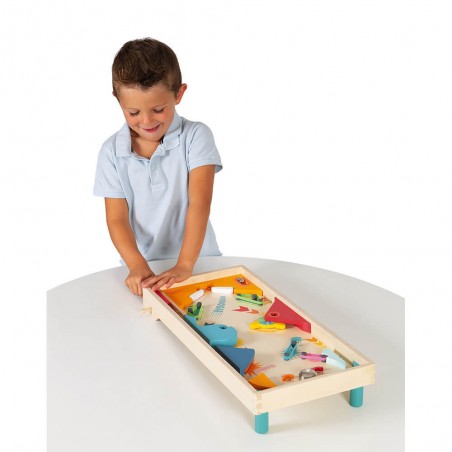 Flipper en bois - Jeu d'adresse rétro pour enfant dès 5 ans - Janod