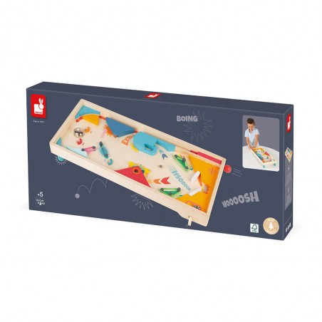 Flipper en bois - Jeu d'adresse rétro pour enfant dès 5 ans - Janod