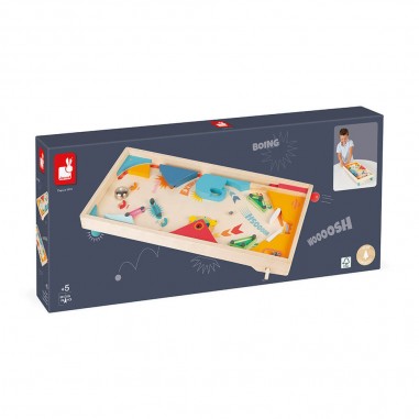 Flipper en bois - Jeu d'adresse rétro pour enfant dès 5 ans - Janod