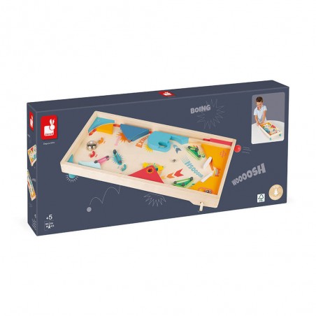 Flipper en bois - Jeu d'adresse rétro pour enfant dès 5 ans - Janod