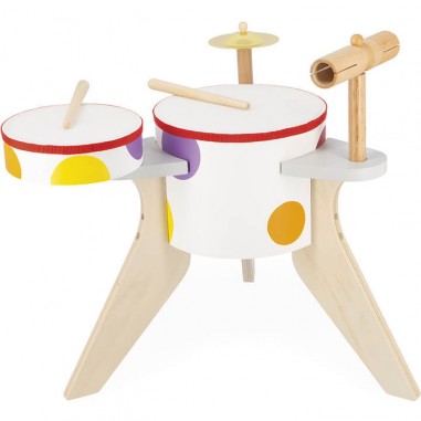 Batterie enfant - Batterie jouet, imitation instrument musique - Janod