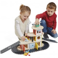 Garage en bois jouet - Garage enfant, garage en bois Bolis - Janod 2