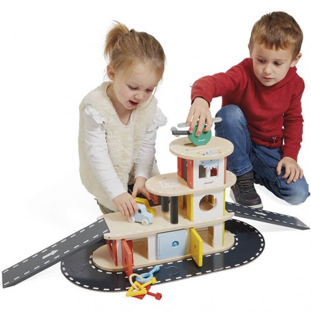 Garage en bois jouet - Garage enfant, garage en bois Bolis - Janod