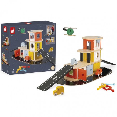 Garage en bois jouet - Garage enfant, garage en bois Bolis - Janod