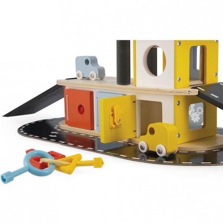 Garage en bois jouet - Garage enfant, garage en bois Bolis - Janod