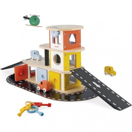 Garage en bois jouet - Garage enfant, garage en bois Bolis - Janod