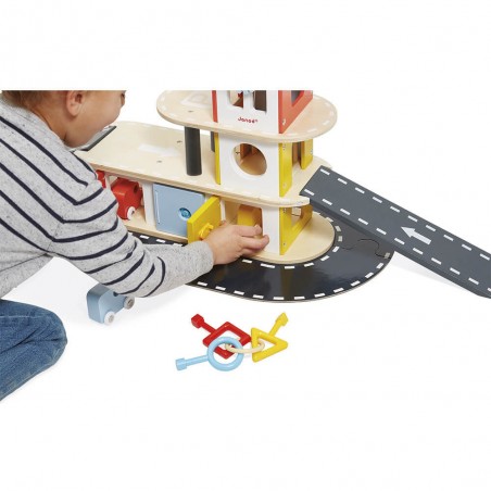 Garage en bois jouet - Garage enfant, garage en bois Bolis - Janod