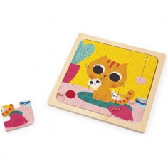 Puzzle bois bébé - Puzzle animaux 9 pièces, enfant 18 mois - Janod 2