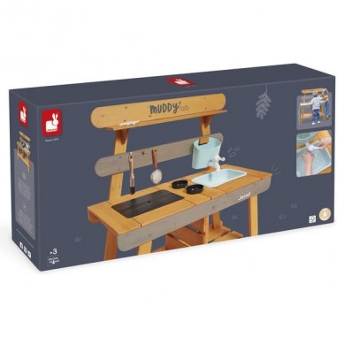Cuisine extérieur bois - Muddy Lab, jeu plein air enfant 3 ans - Janod
