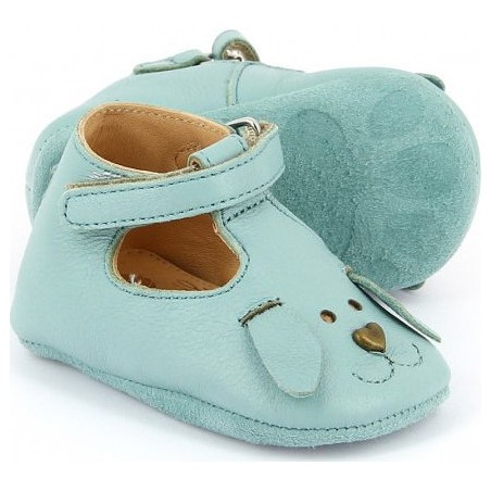 Loulou Chien Azur - Chaussons semelle souple Bébé Garçon