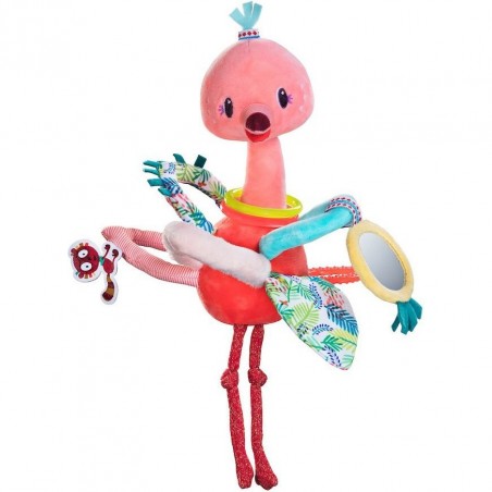 Hochet à anneaux anaïs le flamant rose - Lilliputiens