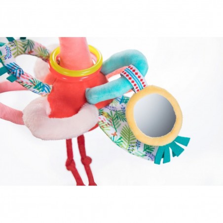 Hochet à anneaux anaïs le flamant rose - Lilliputiens