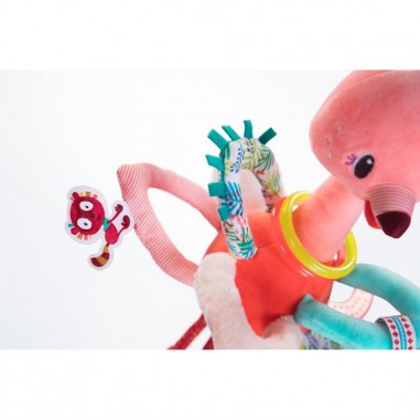Hochet à anneaux anaïs le flamant rose - Lilliputiens
